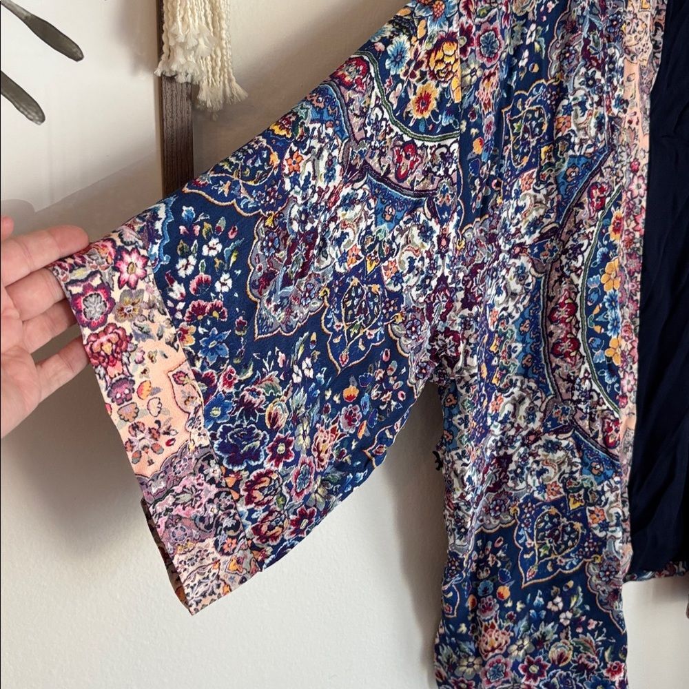 Anthropologie KACHEL Floral Kimono VIBRANT BOHEMIAN WOMENS jacket top One size - Picture 7 of 13
